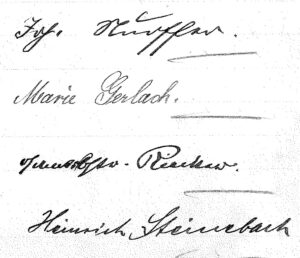 Auschnitt aus dem Gemeinderatsprotokoll vom 30. Mai 1919 mit der Unterschrift von Marie Gerlach.